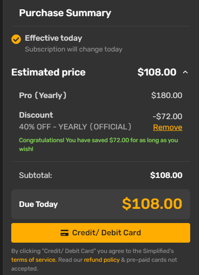 Simplified AI coupon